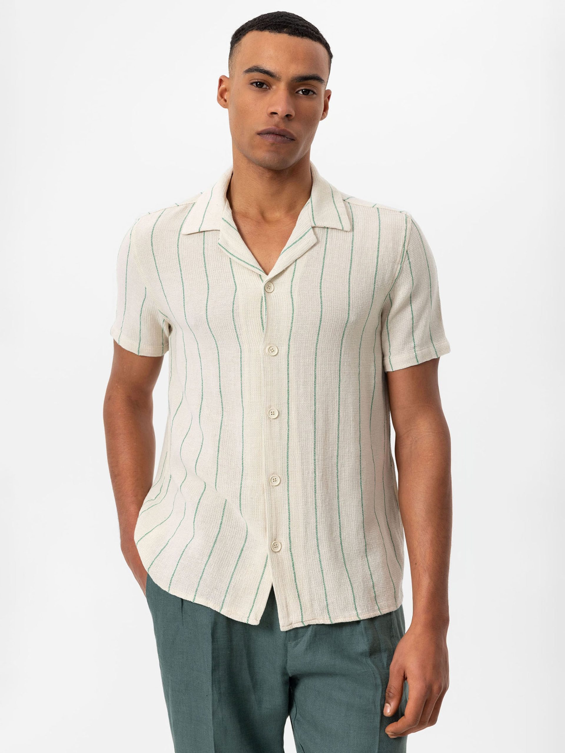 Ajuste regular Camisa Antioch en Beige Claro, Verde 17539280 Suministro