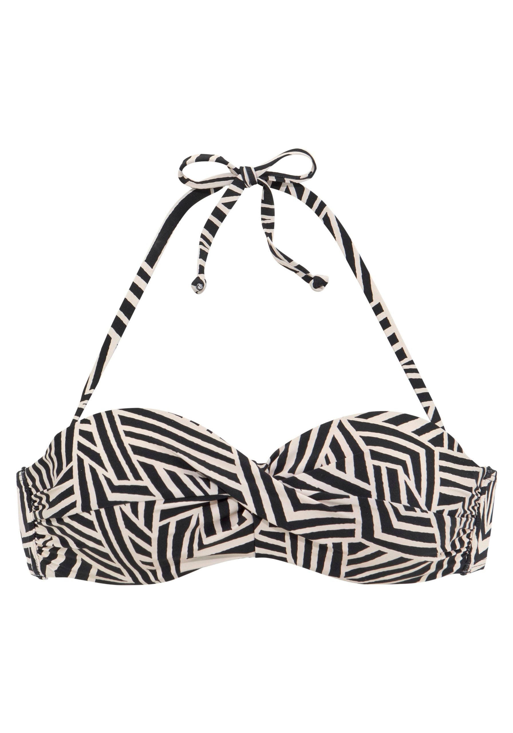 Bandeau Top de bikini LASCANA en Beige, Negro 17941611 Trato en línea