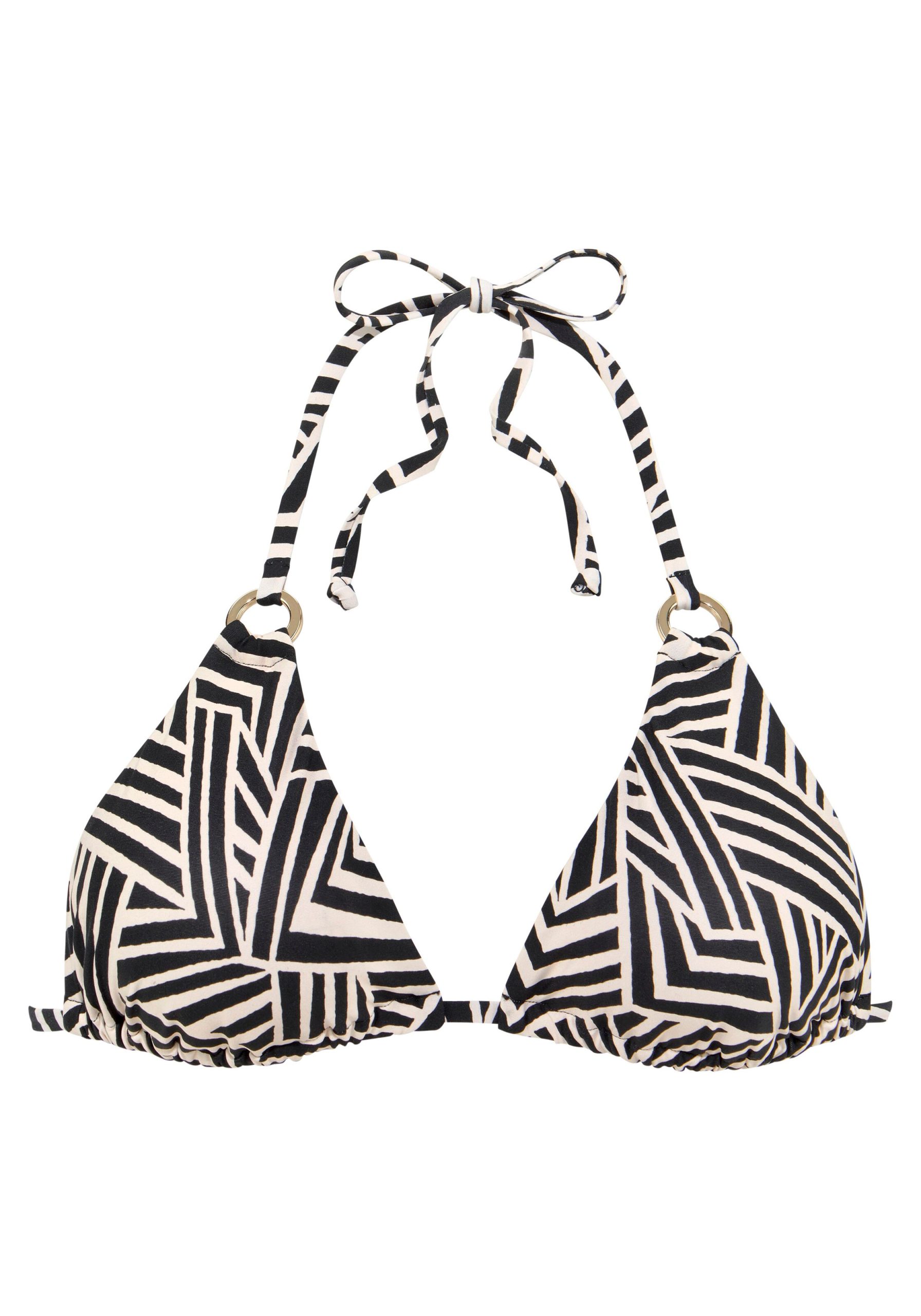 Triángulo Top de bikini LASCANA en Ecru, Negro 17941604